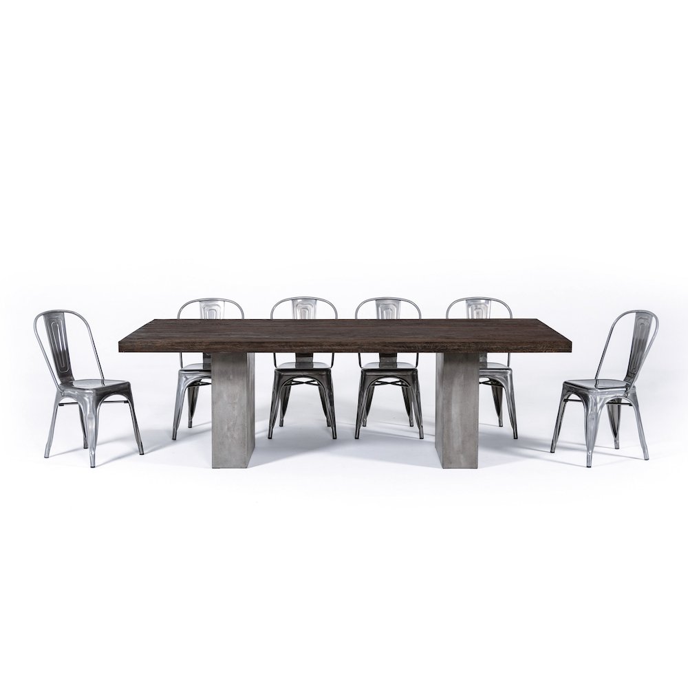 Modrest Renzo Modern Oak & Concrete 94" Dining Table. Picture 6