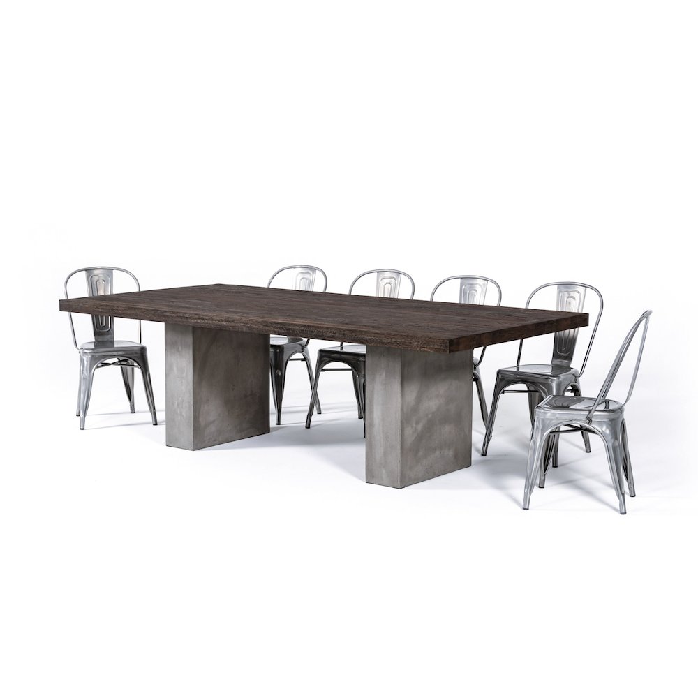 Modrest Renzo Modern Oak & Concrete 94" Dining Table. Picture 7