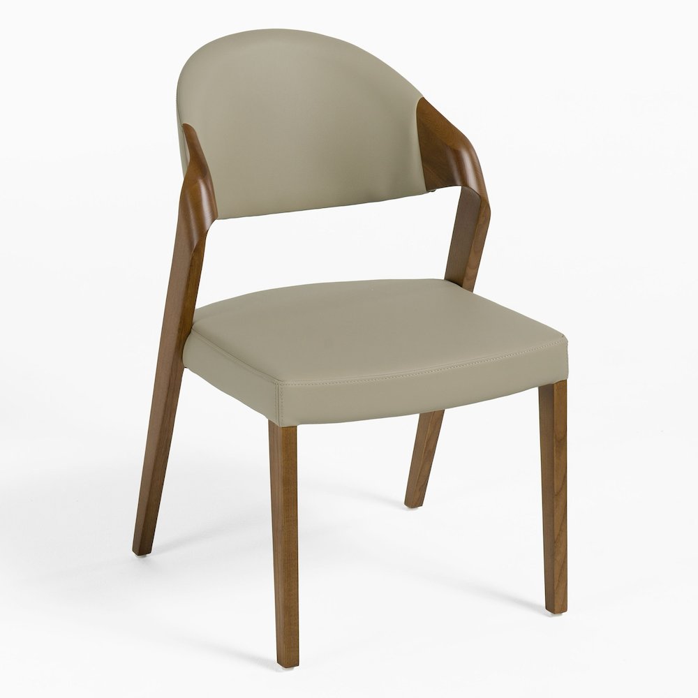 Arlo Mid-Century Beige and Walnut Dining Chair (Set of 2). Picture 6