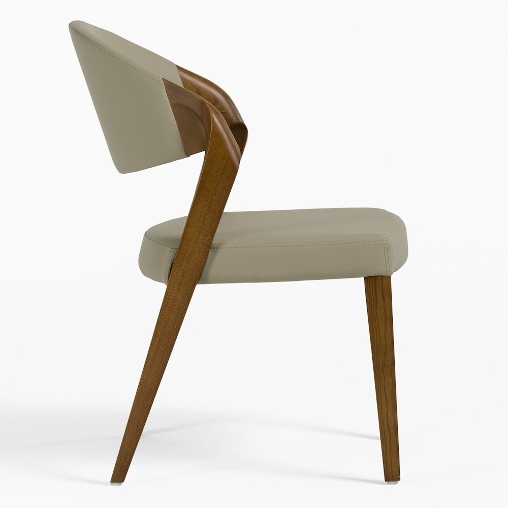 Arlo Mid-Century Beige and Walnut Dining Chair (Set of 2). Picture 7