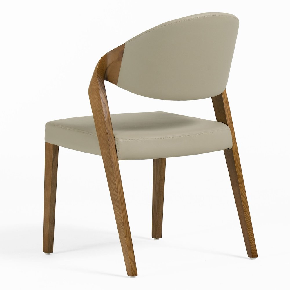 Arlo Mid-Century Beige and Walnut Dining Chair (Set of 2). Picture 9
