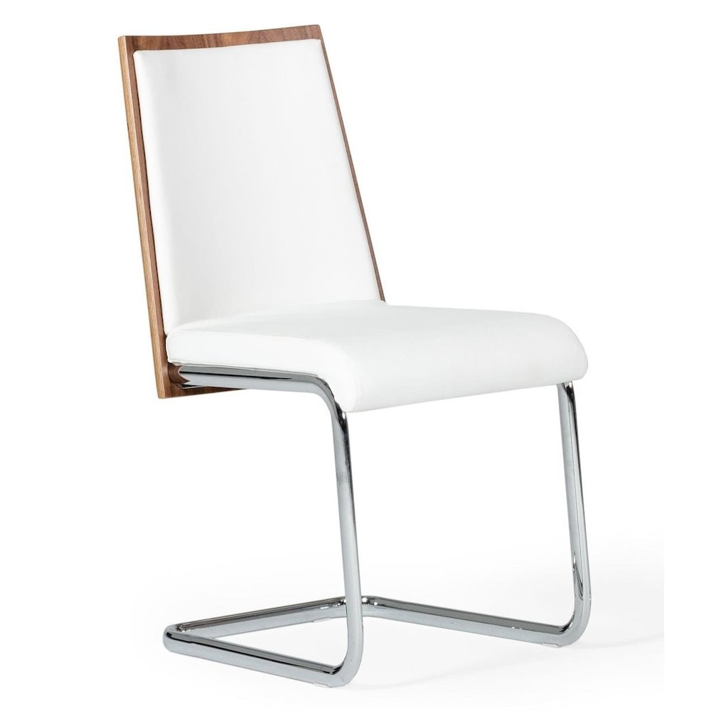 Morgan - Modern White and Walnut Dining Chair (Set of 2). Picture 1