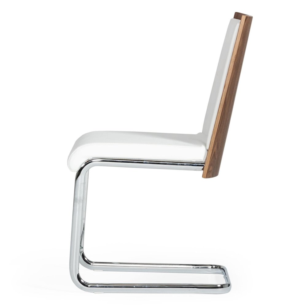 Morgan - Modern White and Walnut Dining Chair (Set of 2). Picture 4