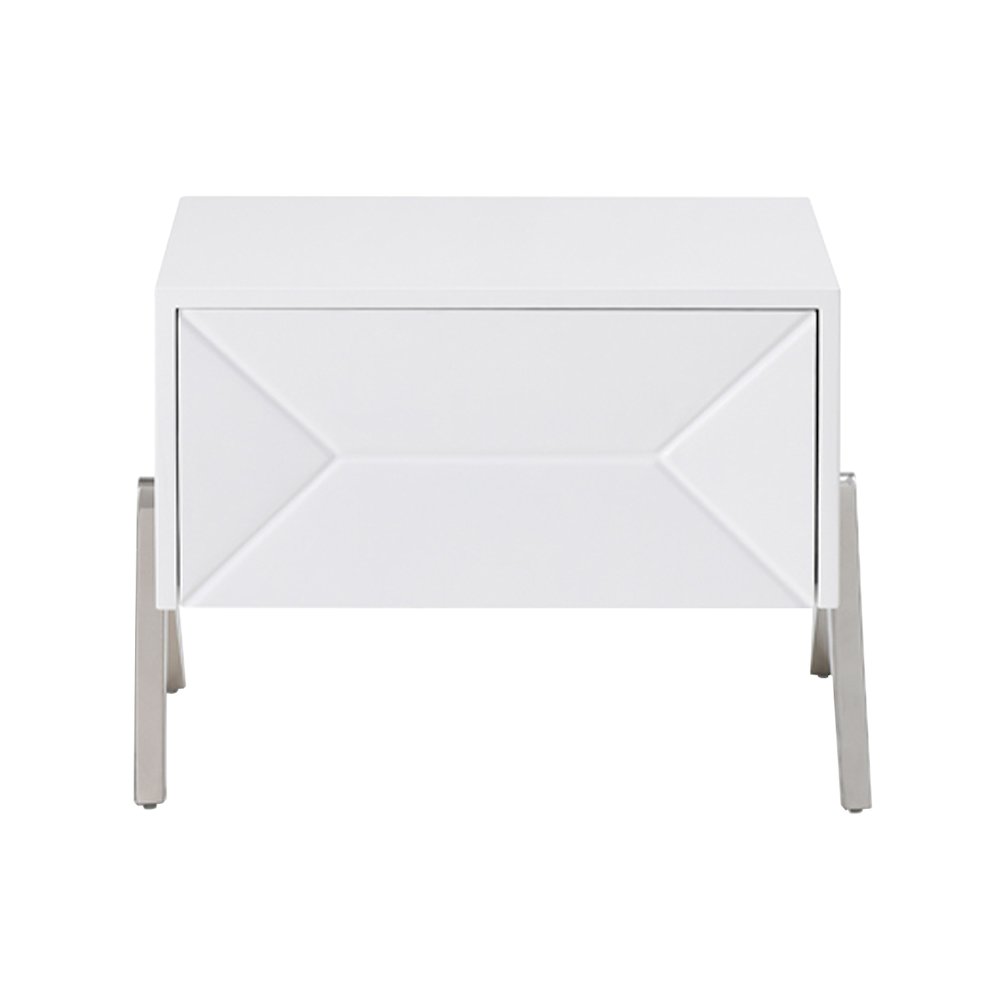 Candid Modern White Nightstand. Picture 1