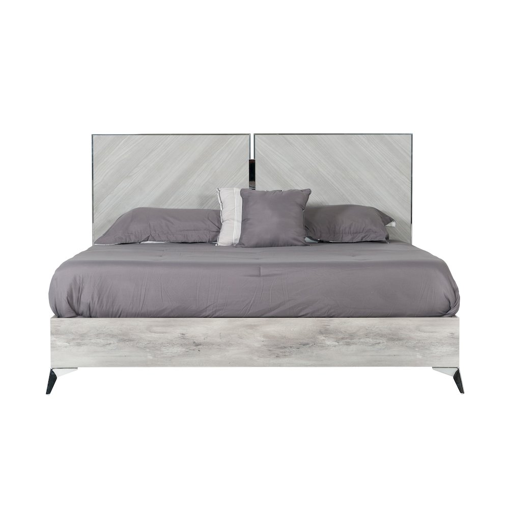 Nova Domus Alexa - Eastern King Modern Grey Bed. Picture 1