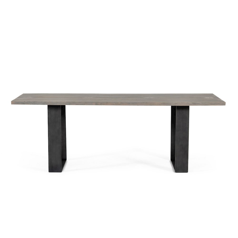 Modrest Murphy - Modern Grey Aged Oak & Black Metal Dining Table. Picture 3