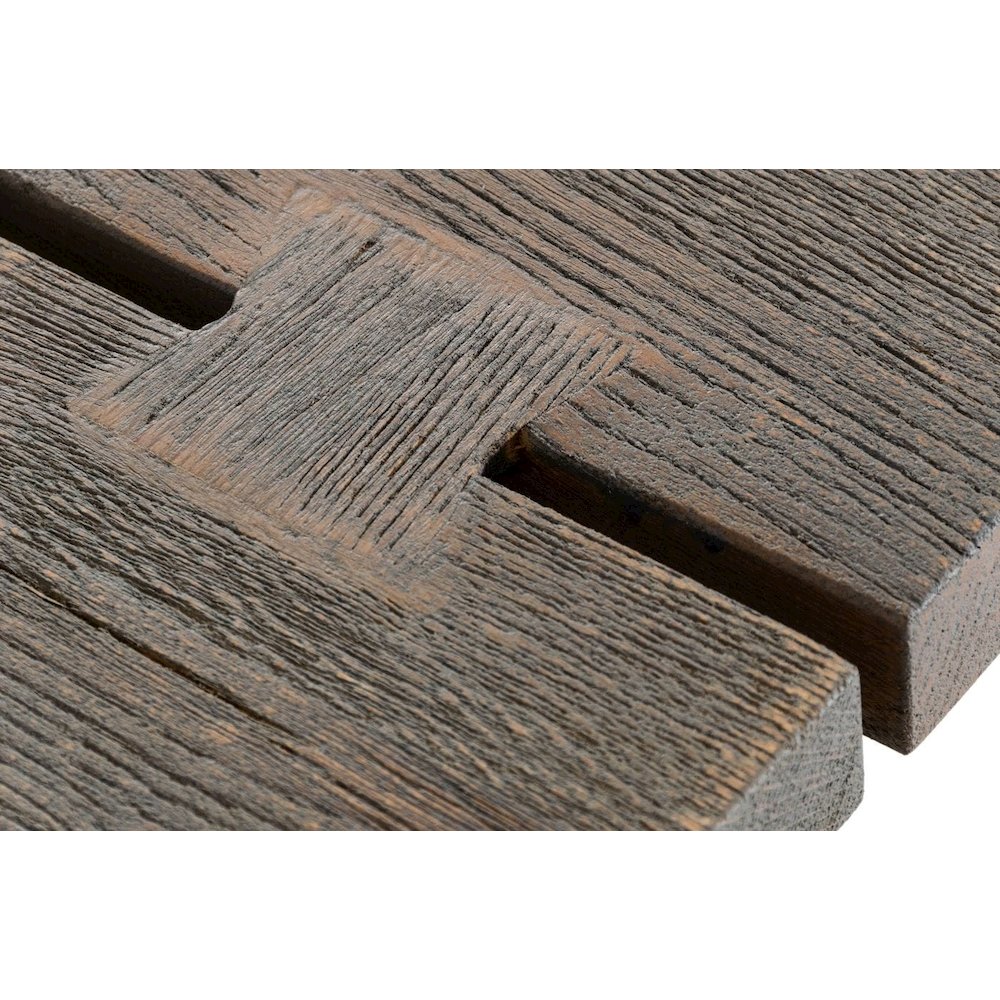 Modrest Murphy - Modern Grey Aged Oak & Black Metal Dining Table. Picture 5