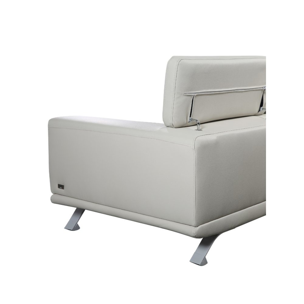 Brustle Modern Light Grey Eco-Leather Lounge Chair. Picture 3