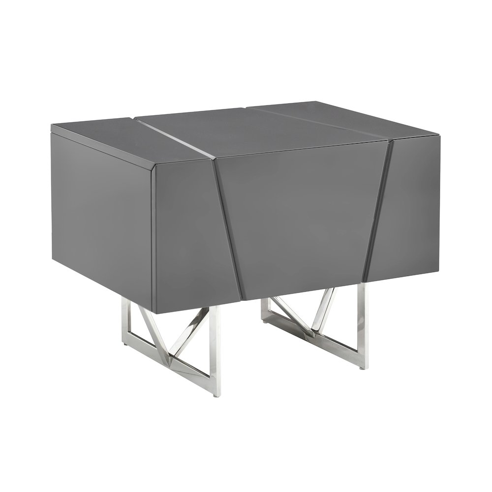 Modrest Chrysler Modern Grey Nightstand. Picture 3