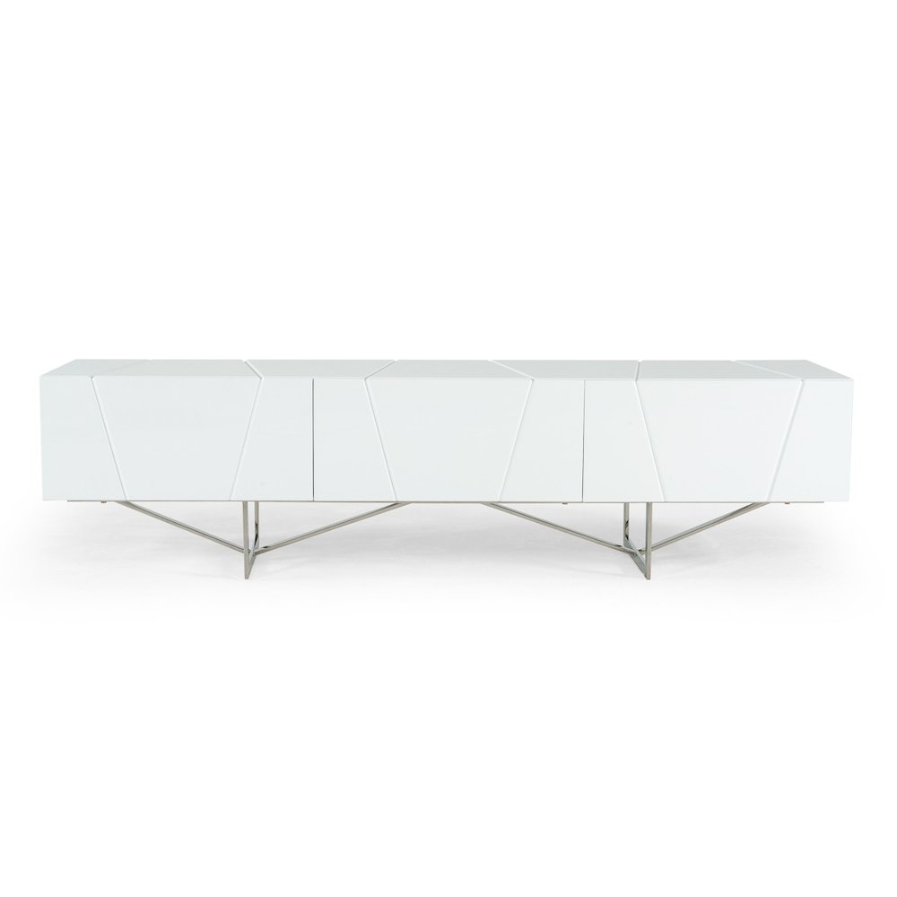 Modrest Chrysler Modern White TV Stand. Picture 1