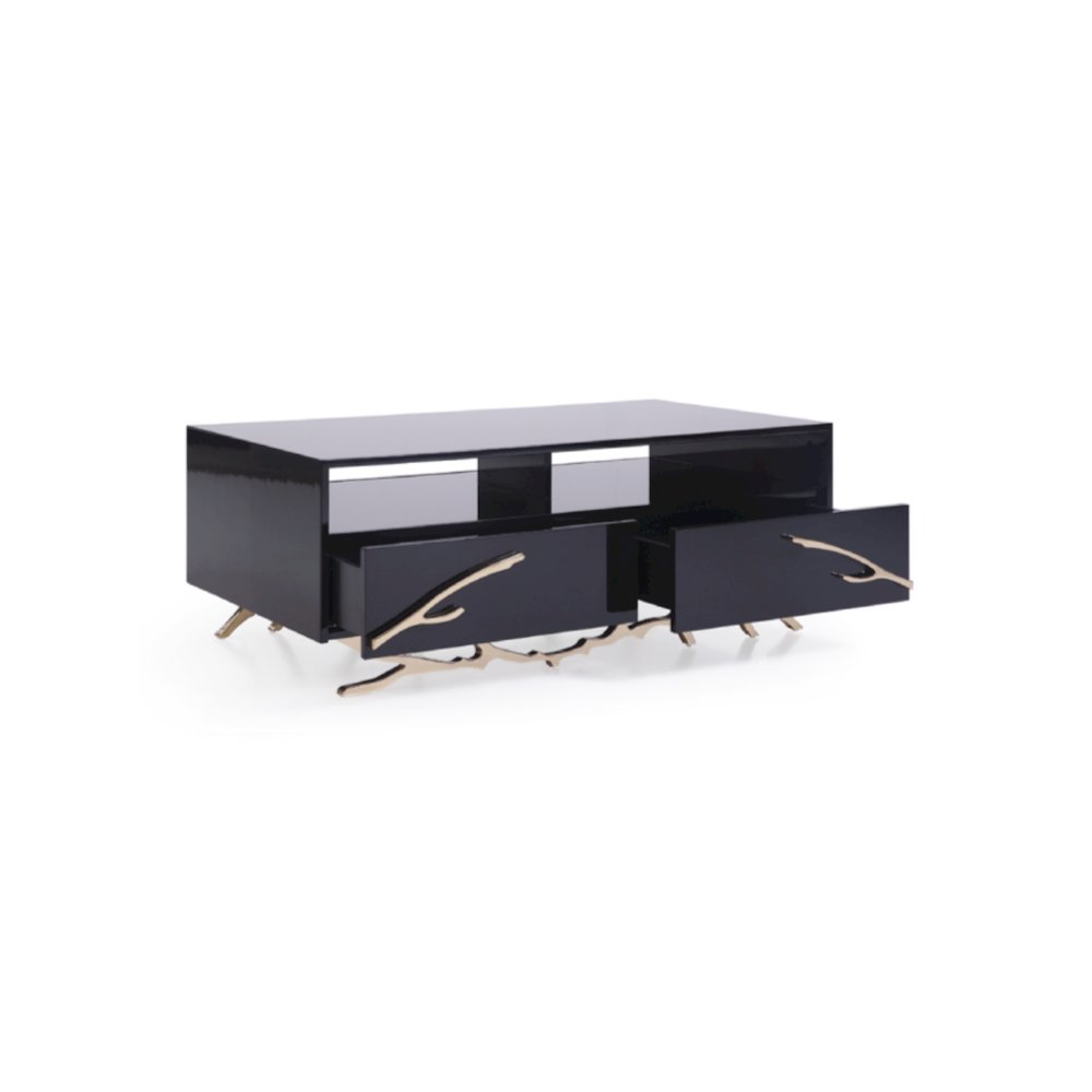 Legend Modern Black and Gold Coffee Table. Picture 3