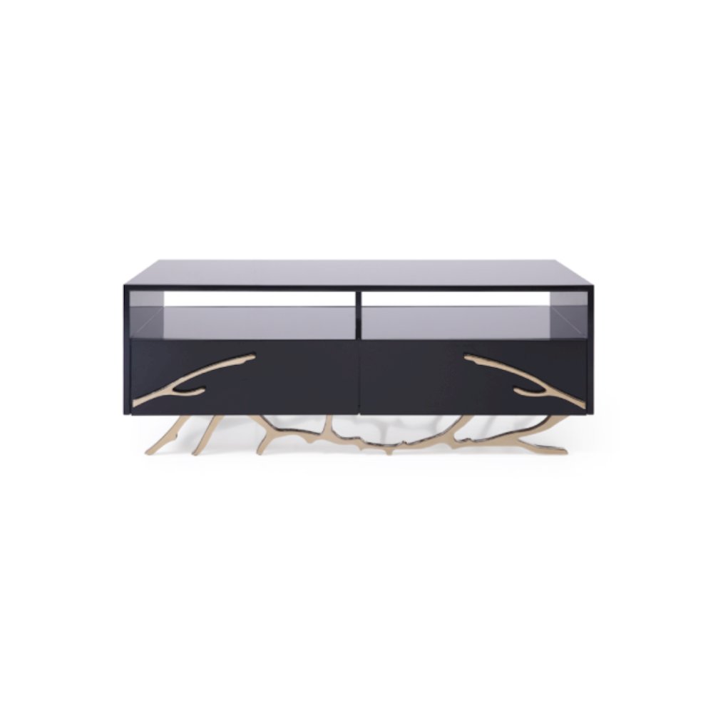 Legend Modern Black and Gold Coffee Table. Picture 1