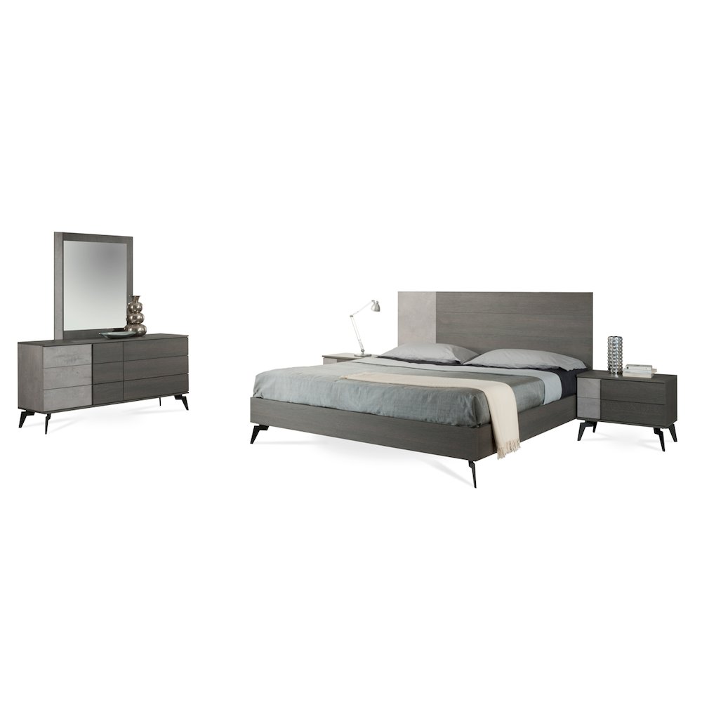 Nova Domus Palermo Italian Modern Faux Concrete & Grey Mirror. Picture 3