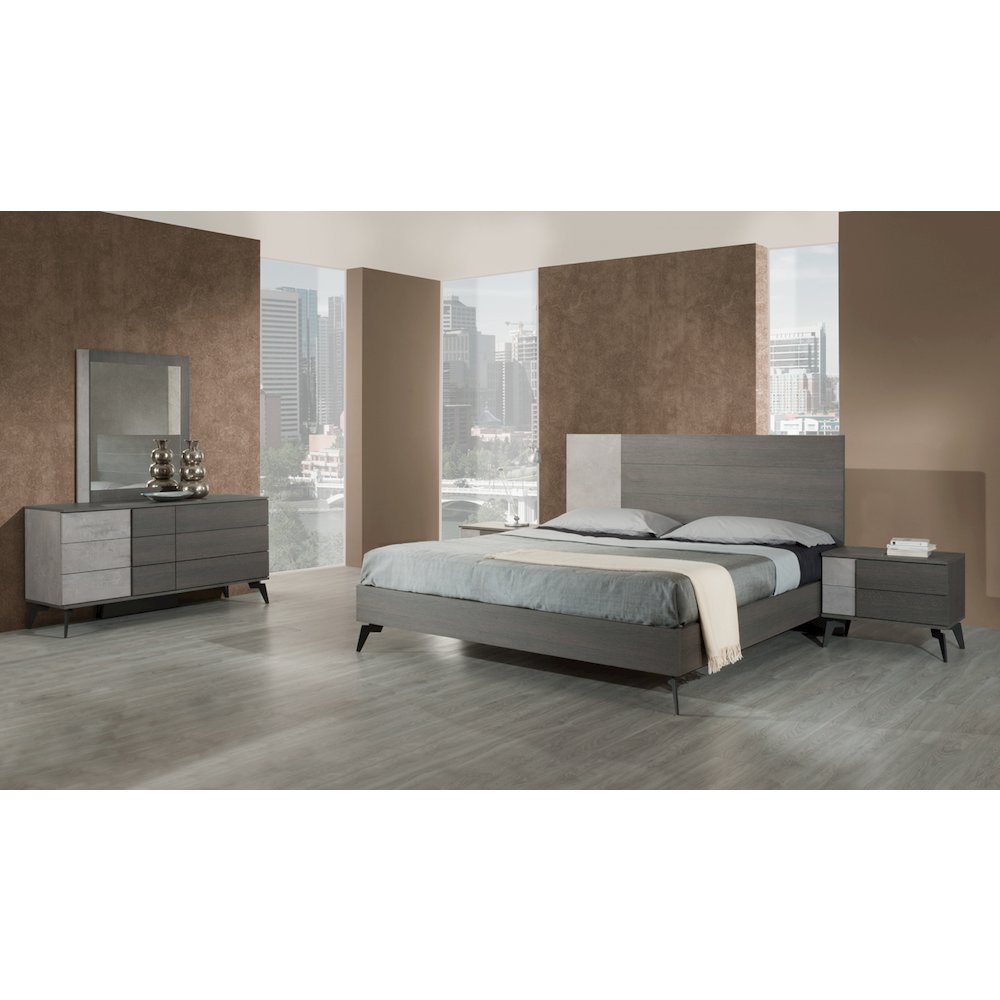 Nova Domus Palermo Italian Modern Faux Concrete & Grey Mirror. Picture 2