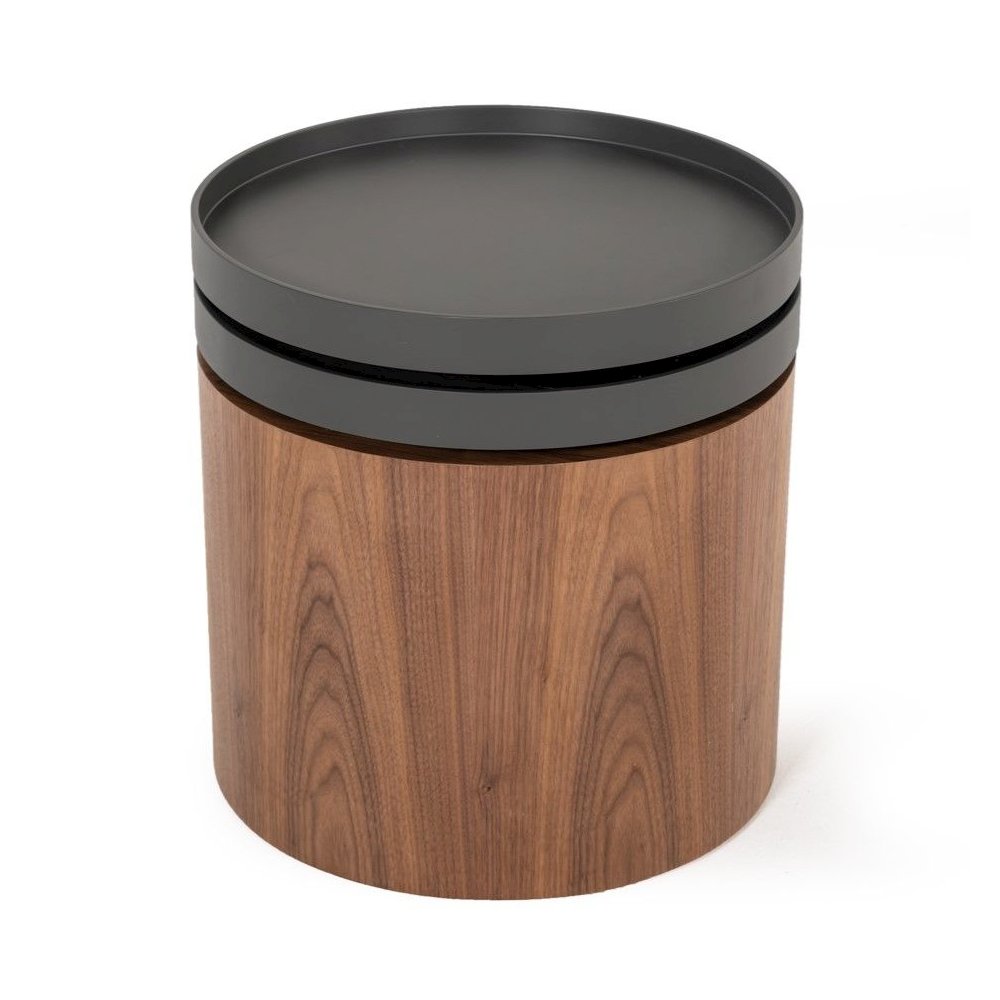 Bascom Modern Walnut End Table with Swivel Top. Picture 4
