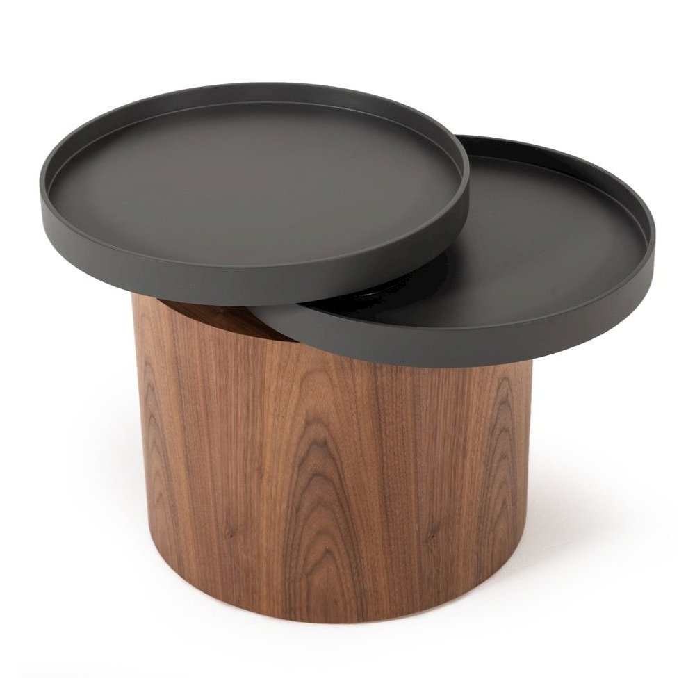 Bascom Modern Walnut End Table with Swivel Top. Picture 3
