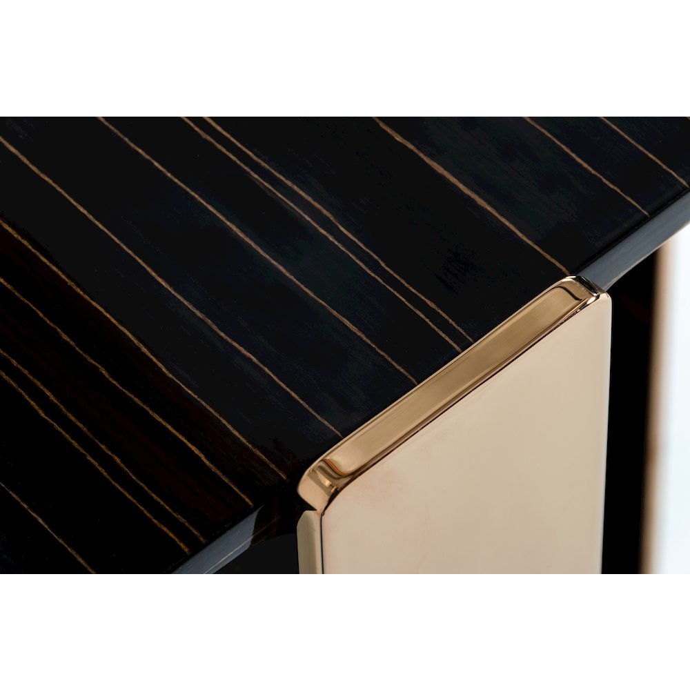 Modrest Leroy Modern Ebony & Rosegold Console Table. Picture 4