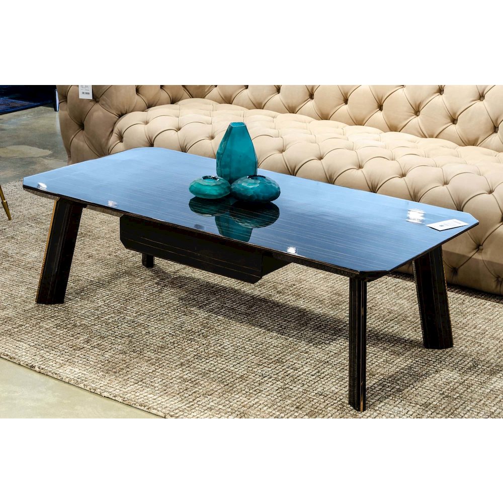 Modrest Chadwick Modern Ebony & Rosegold Coffee Table. Picture 3