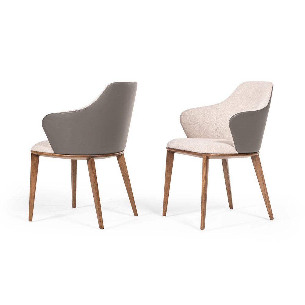 Modrest Megan Modern Beige & Grey Dining Chair. Picture 3
