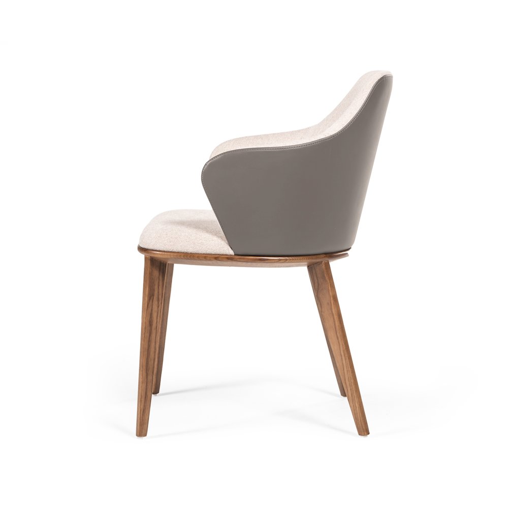 Modrest Megan Modern Beige & Grey Dining Chair. Picture 2