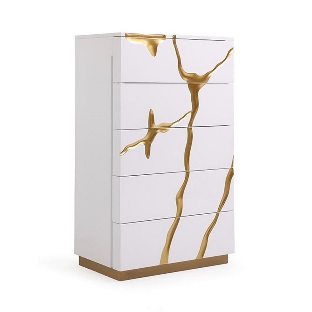 Modrest Aspen Modern White & Gold Chest. Picture 9