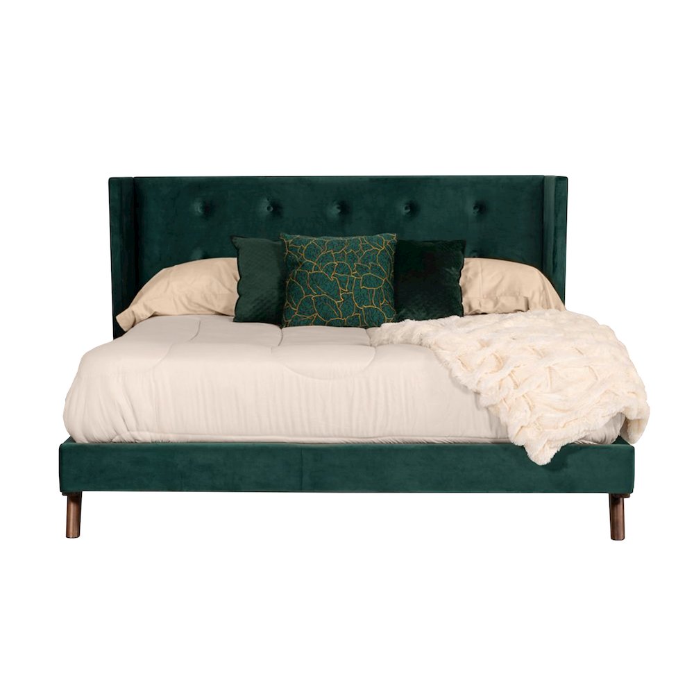 Nova Domus Durango - Queen Modern Green and Walnut Bed. Picture 1