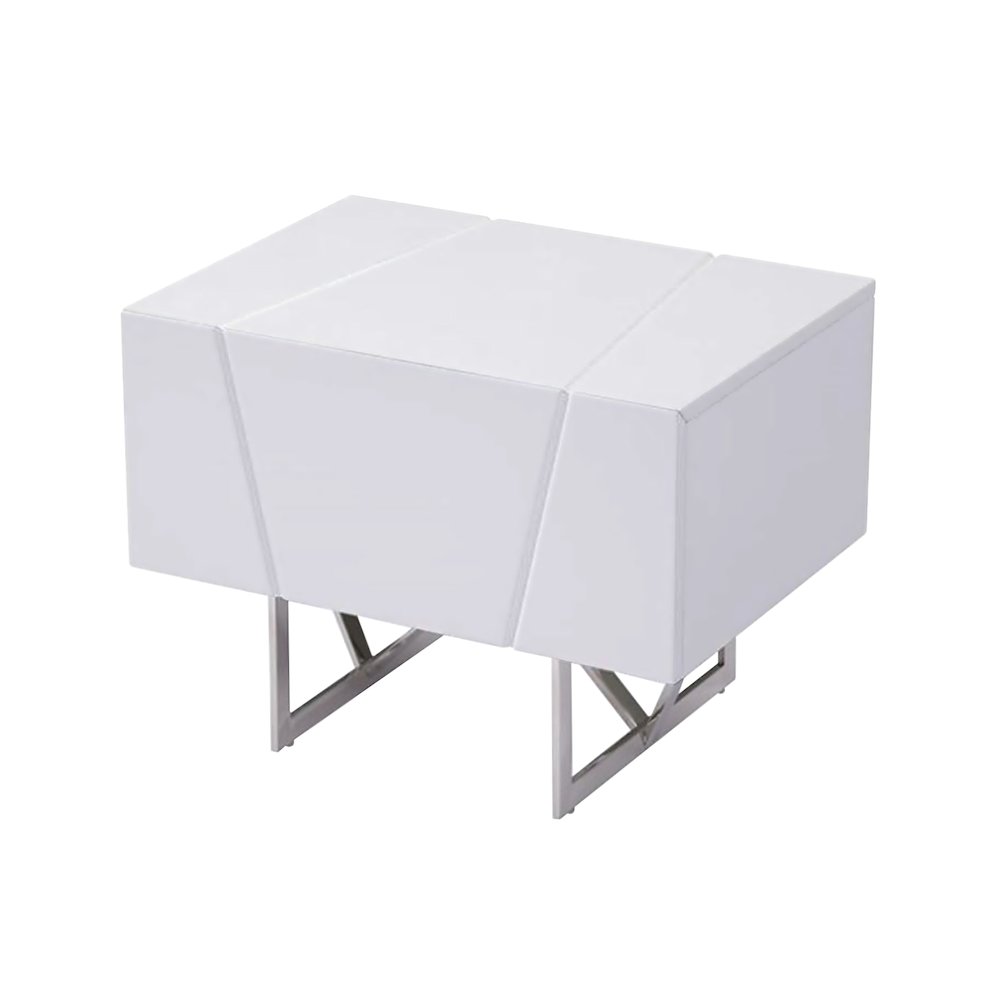 Modrest Chrysler Modern White Nightstand. Picture 3