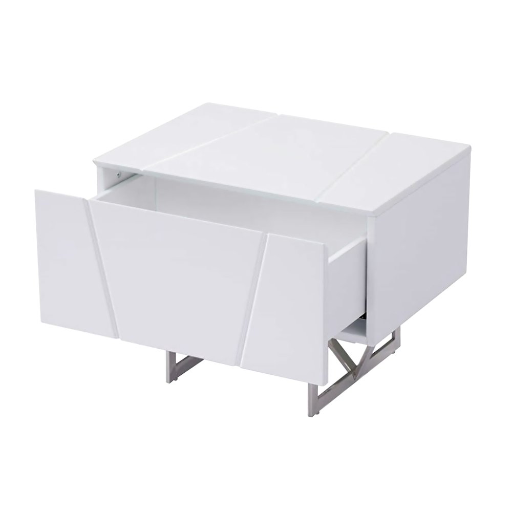 Modrest Chrysler Modern White Nightstand. Picture 4