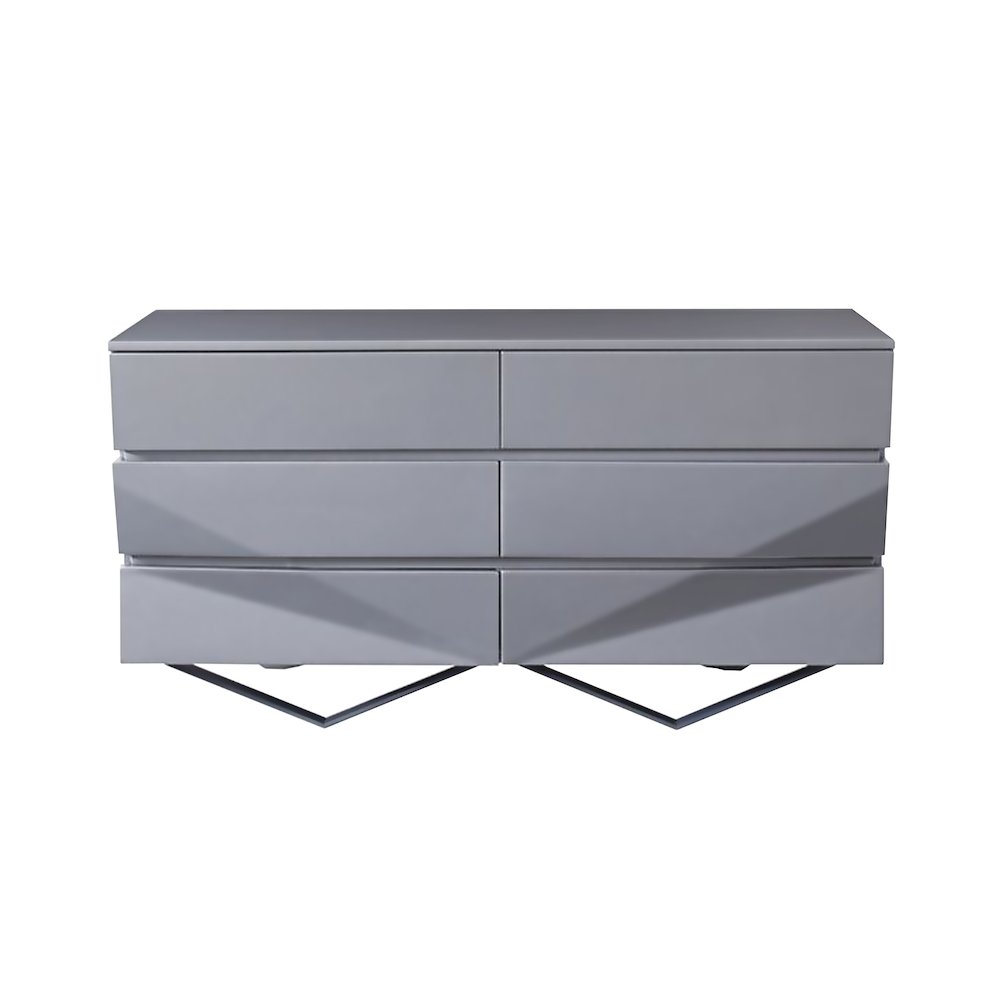 Modrest Duke Modern Grey & Black Gun Chrome Dresser. Picture 1