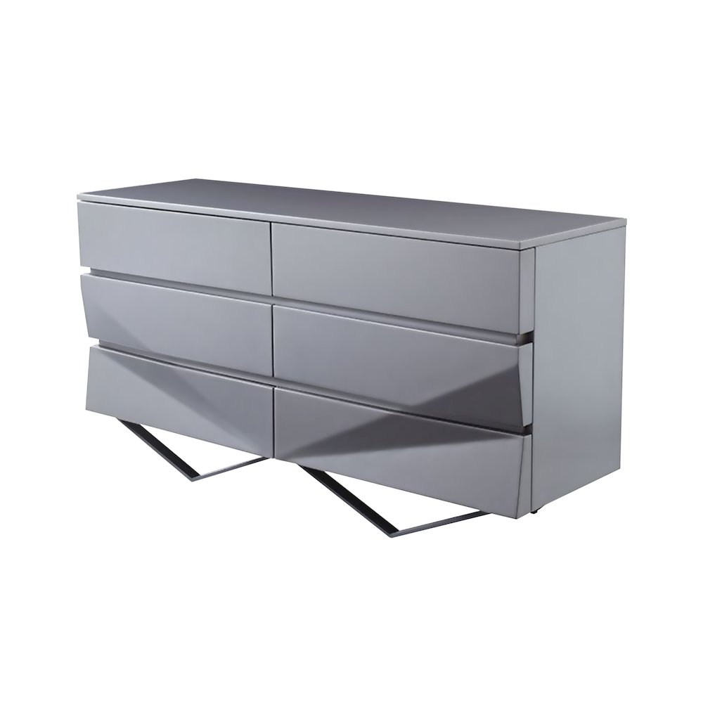 Modrest Duke Modern Grey & Black Gun Chrome Dresser. Picture 3