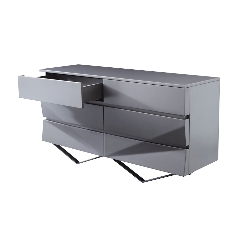 Modrest Duke Modern Grey & Black Gun Chrome Dresser. Picture 4