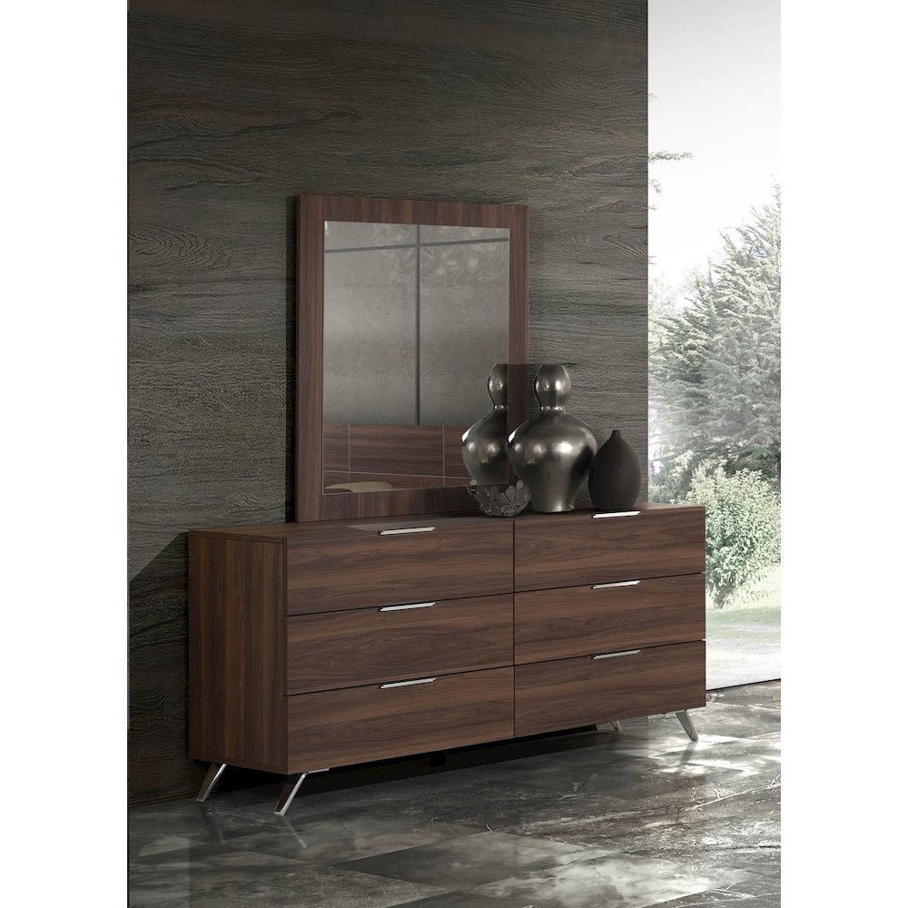 Nova Domus Brooklyn Italian Modern Walnut Mirror. Picture 3
