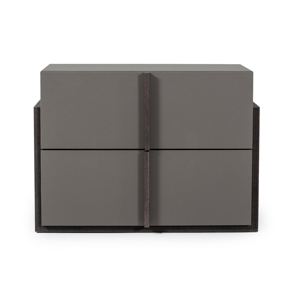 Nova Domus Lucia - Italian Modern Elm and Matte Grey Nightstand. Picture 1