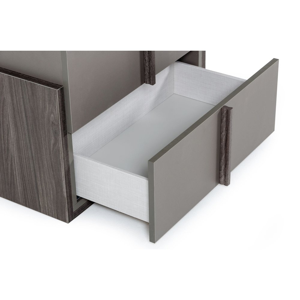 Nova Domus Lucia - Italian Modern Elm and Matte Grey Nightstand. Picture 3