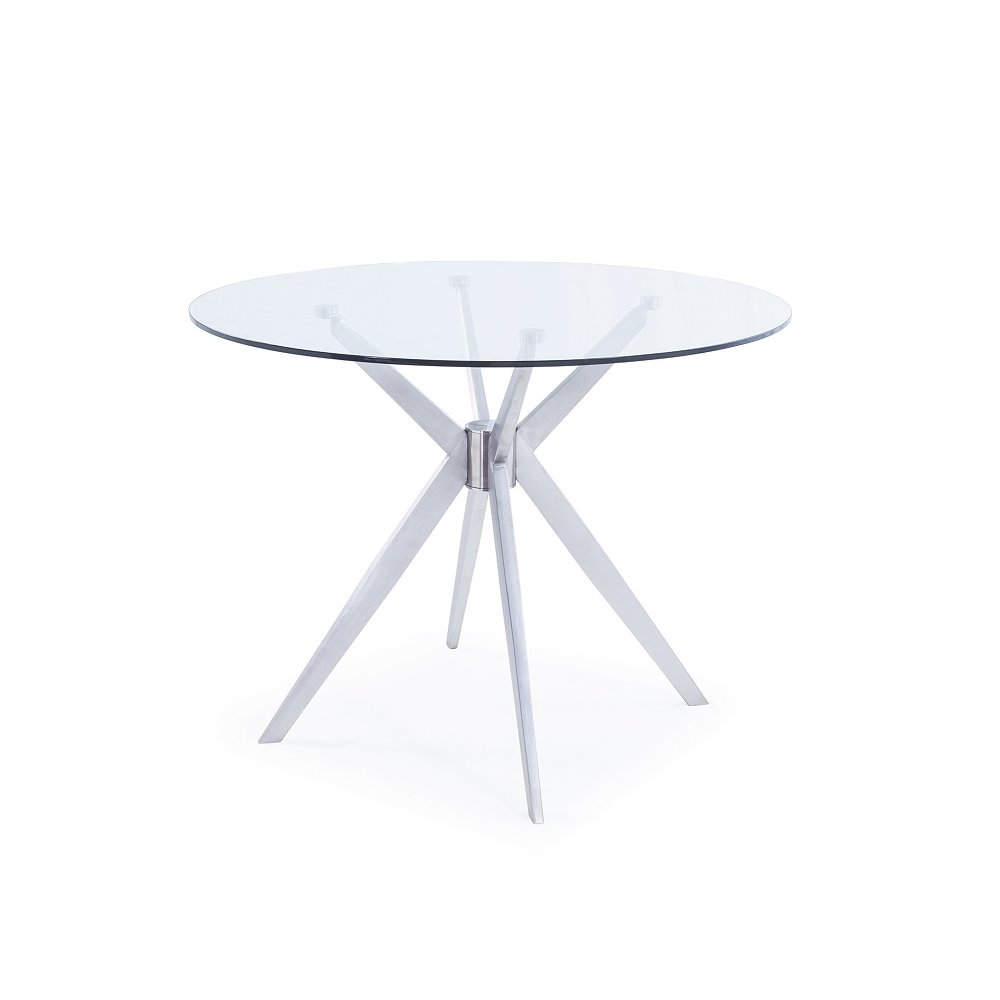 Dallas - Modern Brushed Stainless Steel Dining Table. Picture 7