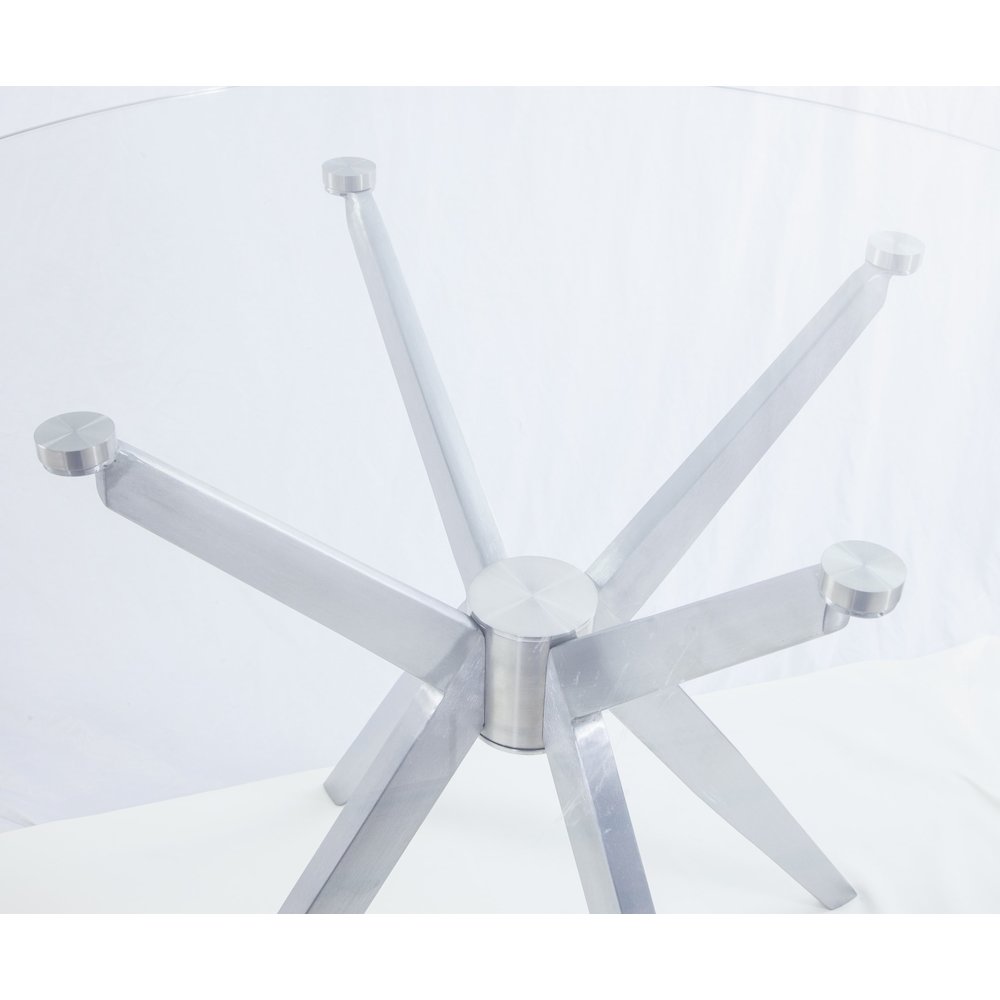 Dallas - Modern Brushed Stainless Steel Dining Table. Picture 2