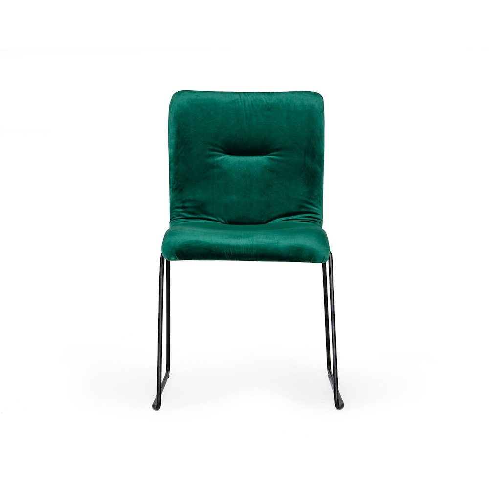 Modrest Yannis - Modern Green Fabric Dining Chair (Set of 2). Picture 2