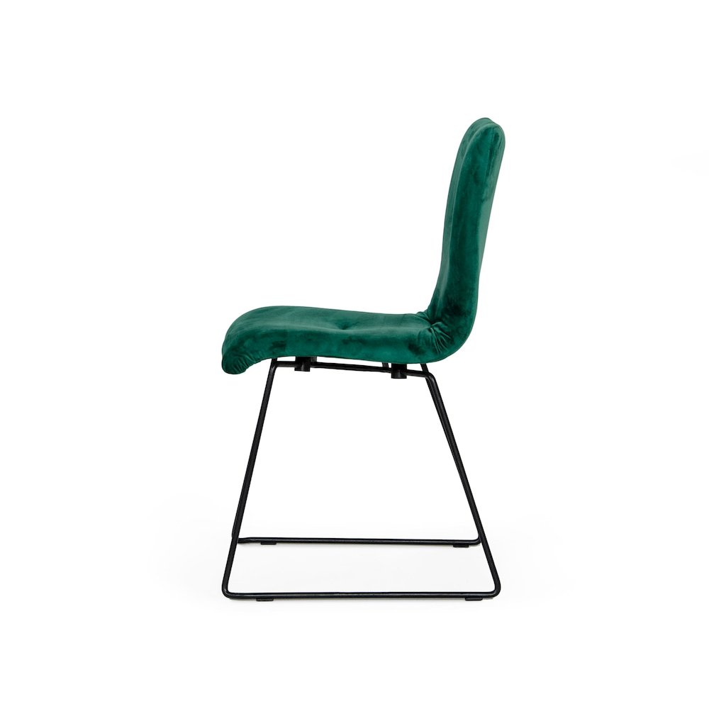 Modrest Yannis - Modern Green Fabric Dining Chair (Set of 2). Picture 3