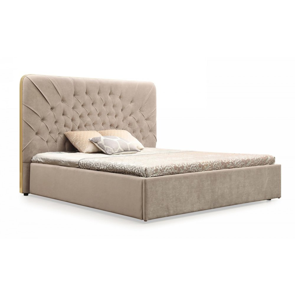 Modrest Moontide - Eastern King Glam Beige and Brushed Brass Bed. Picture 2