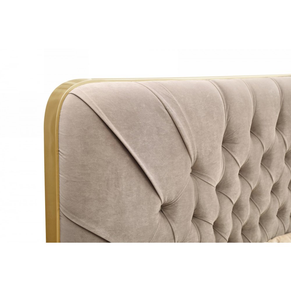 Modrest Moontide - Eastern King Glam Beige and Brushed Brass Bed. Picture 3