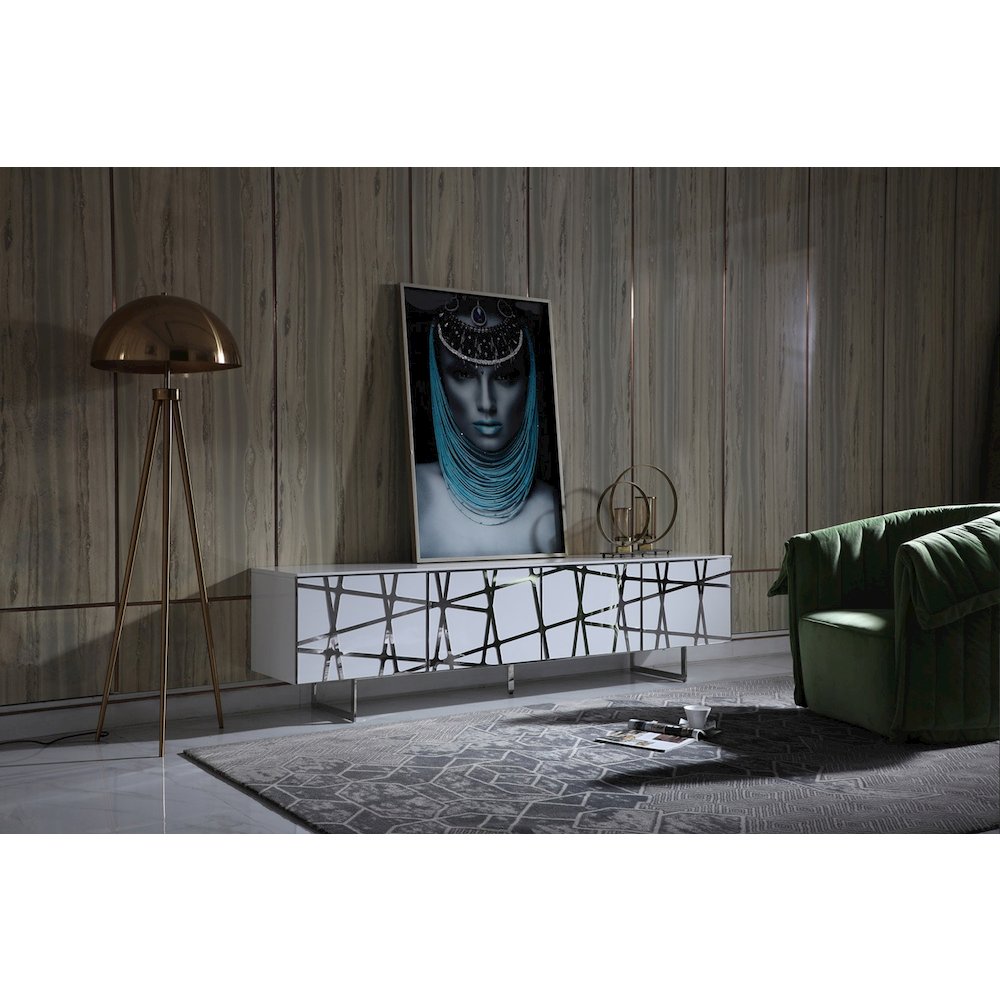 Modrest Kilson - Modern White TV Stand. Picture 6