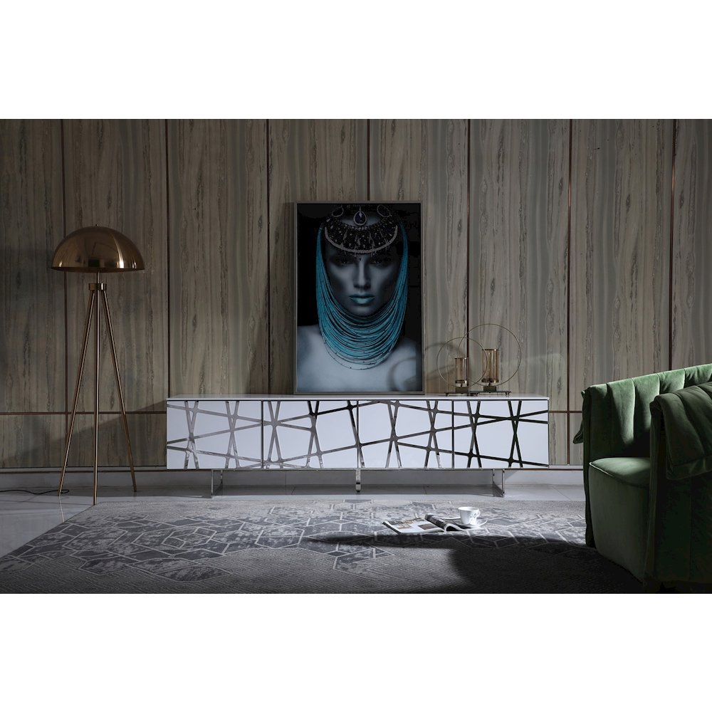 Modrest Kilson - Modern White TV Stand. Picture 7