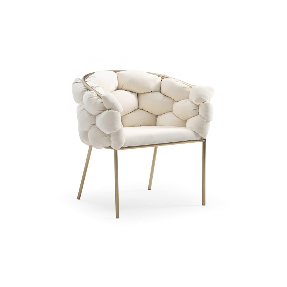 Modrest Debra Modern Off-White Fabric Dining Chair. Picture 1