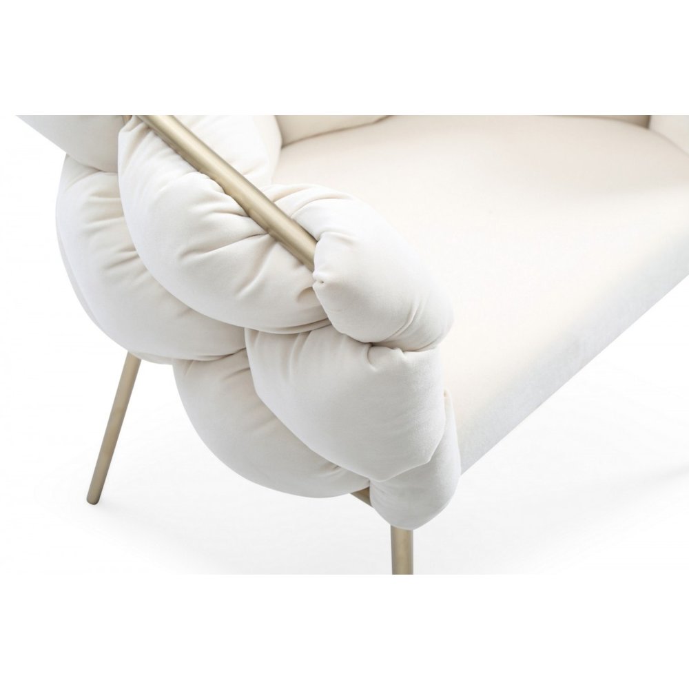 Modrest Debra Modern Off-White Fabric Dining Chair. Picture 5