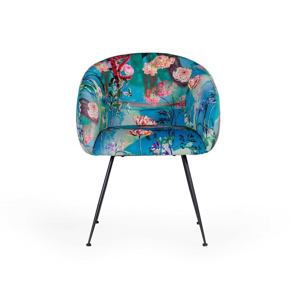 Modrest Roxann - Contemporary Floral Velvet Dining Chair. Picture 4