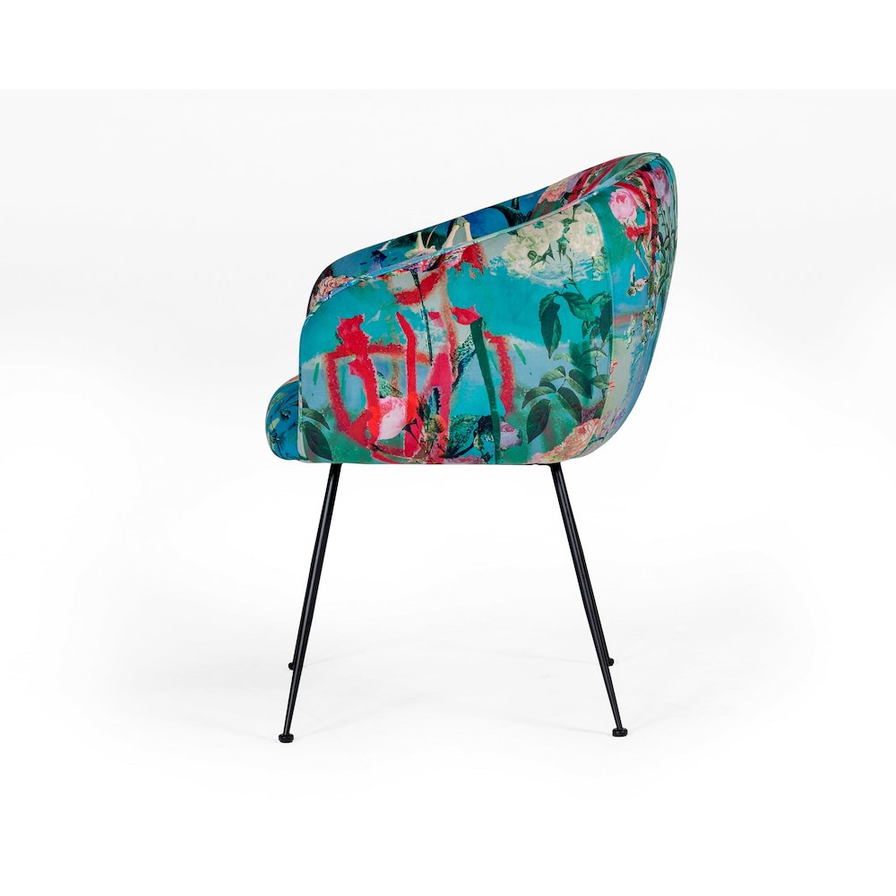 Modrest Roxann - Contemporary Floral Velvet Dining Chair. Picture 2
