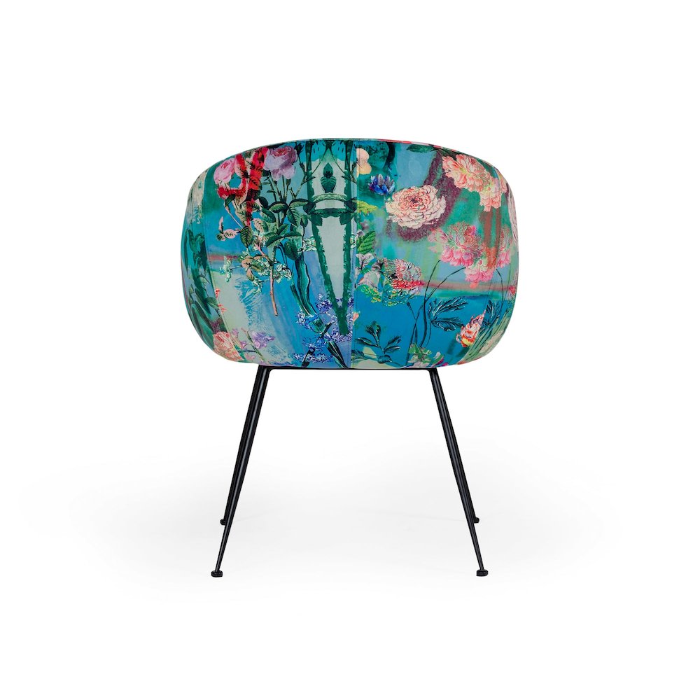 Modrest Roxann - Contemporary Floral Velvet Dining Chair. Picture 5