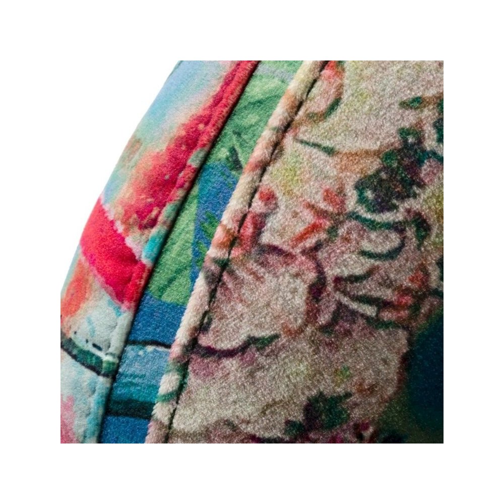 Falco - Contemporary Floral Velvet and Gold Accent Chair. Picture 4