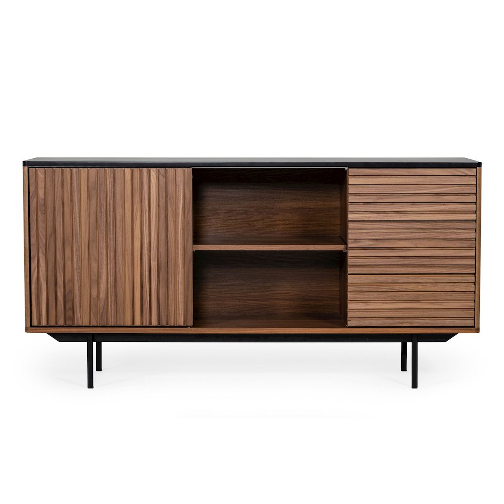 Modrest Maggie - Modern Walnut and Grey Buffet. Picture 1
