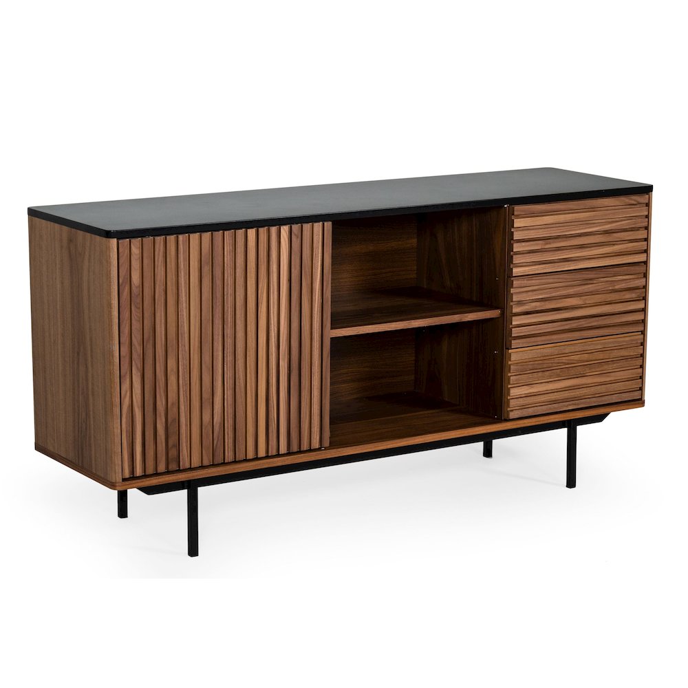Modrest Maggie - Modern Walnut and Grey Buffet. Picture 2